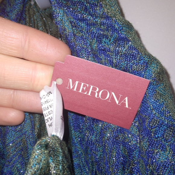 NWT 2-for-1 Infinity Scarves Lot Heather Grey knit and turquoise textured OS - Picture 10 of 16